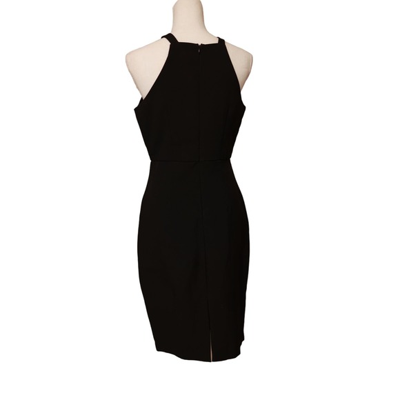 Lulu's black midi fitted cross front Keyhole dress size‎ medium - Picture 2 of 6